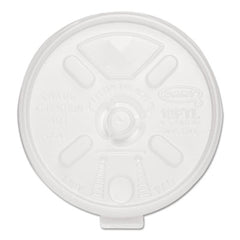 Dart® Lift n' Lock Plastic Hot Cup Lids, With Straw Slot, Fits 10 oz to 14 oz Cups, Translucent, 100/Sleeve, 10 Sleeves/Carton