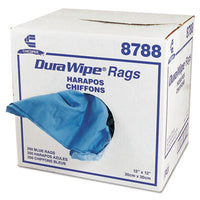 Chix® DuraWipe® General Purpose Towels, 1-Ply, 12 x 12, Unscented, Blue, 250/Carton Disposable Dry Wipes - Office Ready