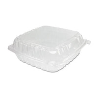 Dart® ClearSeal® Hinged-Lid Plastic Containers, 9.5 x 9 x 3, Clear, 100/Bag, 2 Bags/Carton Food Containers-Takeout Clamshell, Plastic - Office Ready