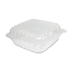 Dart® ClearSeal® Hinged-Lid Plastic Containers, 9.5 x 9 x 3, Clear, 100/Bag, 2 Bags/Carton