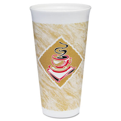 Dart® Café G® Foam Hot/Cold Cups, 20 oz, Brown/Red/White, 500/Carton Cups-Hot/Cold Drink, Foam - Office Ready