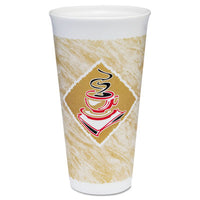 Dart® Café G® Foam Hot/Cold Cups, 20 oz, Brown/Red/White, 500/Carton Cups-Hot/Cold Drink, Foam - Office Ready