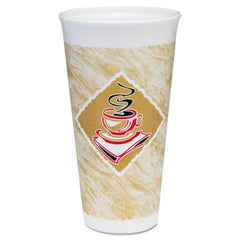 Dart® Café G® Foam Hot/Cold Cups, 20 oz, Brown/Red/White, 500/Carton