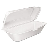Dart® Foam Hinged Lid Containers, Hoagie Container with Removable Lid, 5.3 x 9.8 x 3.3, White, 125/Bag, 4 Bags/Carton Food Containers-Takeout - Office Ready