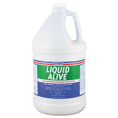 Dymon® LIQUID ALIVE® Enzyme Producing Bacteria, 1 gal Bottle, 4/Carton Cleaners & Detergents-Drain Cleaner - Office Ready
