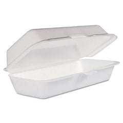 Dart® Foam Hinged Lid Containers, Hot Dog Container, 3.8 x 7.1 x 2.3, White,125/Bag, 4 Bags/Carton