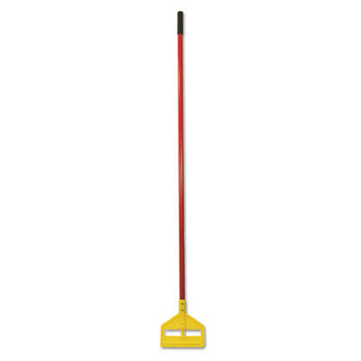Rubbermaid Commercial Red Yellow Invader Fiberglass Side Gate Wet Mop Handle, 60 inch
