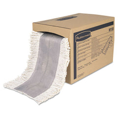 Rubbermaid® Commercial Cut To Length Dust Mop Heads, Cotton, White, Cut-End, 5 x 40 Ft, 1 Box