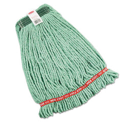 Rubbermaid® Commercial Web Foot® Shrinkless® Wet Mop, Shrinkless, Cotton/Synthetic, Green, Medium