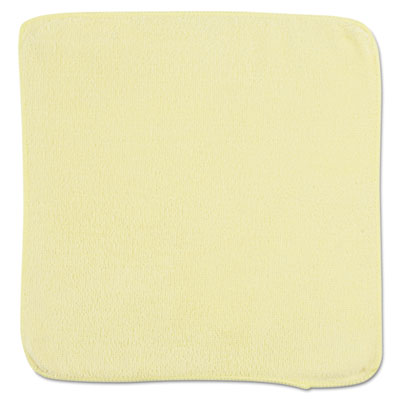 Rubbermaid® Commercial Light Commercial Microfiber Cleaning Cloths, 12 x 12, Yellow, 24/Pack Washable Cleaning Cloths - Office Ready