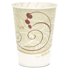 SOLO?« Symphony?« Design Wax-Coated Paper Cold Cups,  9 oz, Beige/White, 100/Sleeve, 20 Sleeves/Carton