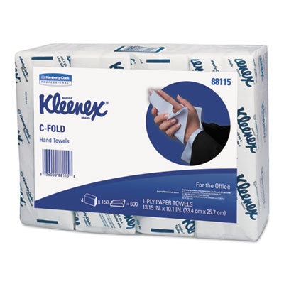 Kleenex® C-Fold Paper Towels, Absorbency Pockets, 10.13 x 13.15, White, 150/Pack, 16/Carton Towels & Wipes-Multifold Paper Towel - Office Ready