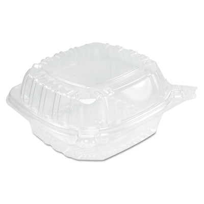 Dart® ClearSeal® Hinged-Lid Plastic Containers, Sandwich Container,13.8 oz, 5.4 x 5.3 x 2.6, Clear, 500/Carton Food Containers-Takeout Clamshell, Plastic - Office Ready