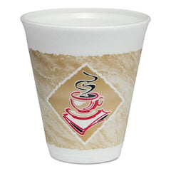 Dart® Café G® Foam Hot/Cold Cups, 12 oz, Brown/Red/White, 20/Pack