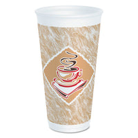 Dart® Café G® Foam Hot/Cold Cups, 20 oz, Brown/Red/White, 20/Pack Cups-Hot/Cold Drink, Foam - Office Ready