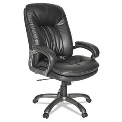 OIF Executive Swivel/Tilt Bonded Leather High-Back Chair, Supports Up to 250 lb, 18.50" to 21.65" Seat Height, Black