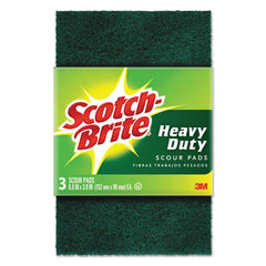 Scotch-Brite® Heavy-Duty Scouring Pad, 3.8 x 6, Green, 10/Carton