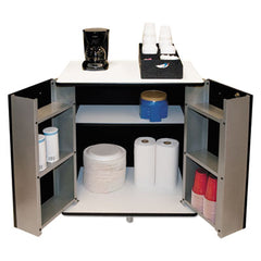 Vertiflex® Refreshment Stand, Engineered Wood, 9 Shelves, 29.5" x 21" x 33", White/Black