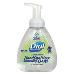 Dial® Professional Antibacterial Foaming Hand Sanitizer, 15.2 oz Pump Bottle, Fragrance-Free, 4/Carton