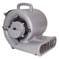 Mercury Air Mover, Three-Speed, 1,500 cfm, Gray, 20 ft Cord Out Draft Carpet/Floor Blowers - Office Ready
