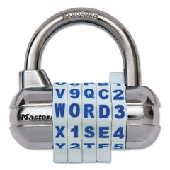 Master Lock® Password Plus™ Combination Lock, Hardened Steel Shackle, 2 1/2" Wide, Silver
