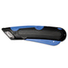 COSCO Easycut™ Self-Retracting Cutter, Black/Blue Knives-Retractable Utility/Box Cutter - Office Ready