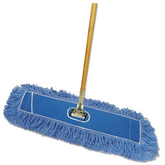 Boardwalk® Dry Mopping Kit, 36 x 5 Blue Blended Synthetic Head, 60" Natural Wood/Metal Handle