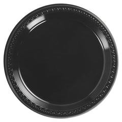 Chinet® Heavyweight Plastic Dinnerware, 9" dia, Black, 125/Pack, 4 Packs/Carton