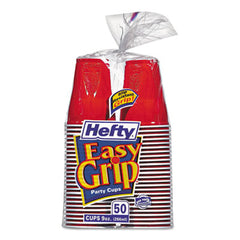 Hefty® Easy Grip® Disposable Plastic Party Cups, 9 oz, Red, 50/Pack, 12 Packs/Carton