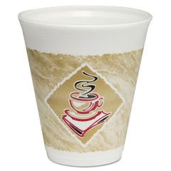 Dart® Café G® Foam Hot/Cold Cups, 12 oz, Brown/Red/White, 1,000/Carton