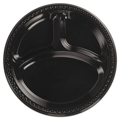 Chinet® Heavyweight Plastic Dinnerware, 10.25" dia, Black, 125/Pack 4 Packs/Carton