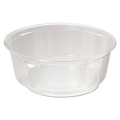 Fabri-Kal® Microwavable Deli Containers, 8 oz, 4.6 Diameter x 1.8 h, Clear, Plastic, 500/Carton