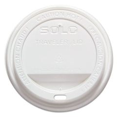Dart® Traveler® Cappuccino Style Dome Lid, Polystyrene, Fits 10 oz to 24 oz Hot Cups, White, 100/Pack, 10 Packs/Carton