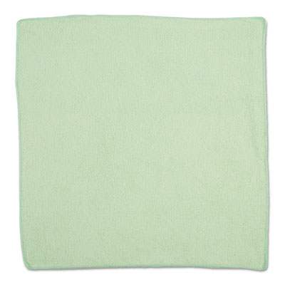 Rubbermaid® Commercial Microfiber Cleaning Cloths, 16 X 16, Green, 24/Pack Towels & Wipes-Washable Cleaning Cloth - Office Ready