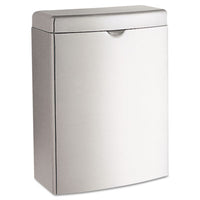 Bobrick Contura™ Receptacle, Rectangular, 1 gal, Stainless Steel Waste Receptacles-Sanitary Napkin Bins - Office Ready