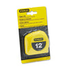 Stanley Bostitch® Tape Rule, 1/2" x 12ft, Yellow Tape Measures-Locking Rule - Office Ready