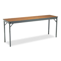 Barricks Special Size Folding Table, Rectangular, 72w x 18d x 30h, Walnut/Black Tables-Folding & Utility Tables - Office Ready