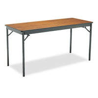 Barricks Special Size Folding Table, Rectangular, 60w x 24d x 30h, Walnut/Black Tables-Folding & Utility Tables - Office Ready
