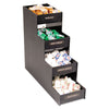Vertiflex® Commercial Grade Narrow Condiment Organizer, 8 Compartments, 6 x 19 x 15.88, Black Coffee Condiment Stations - Office Ready