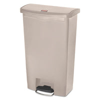 Rubbermaid® Commercial Streamline® Resin Step-On Container, Front Step Style, 18 gal, Polyethylene, Beige Indoor All-Purpose Waste Bins - Office Ready