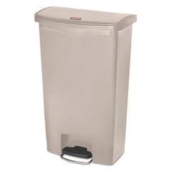 Rubbermaid® Commercial Streamline® Resin Step-On Container, Front Step Style, 18 gal, Polyethylene, Beige