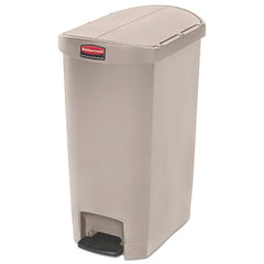 Rubbermaid® Commercial Streamline® Resin Step-On Container, End Step Style, 13 gal, Polyethylene, Beige