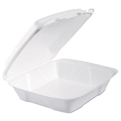 Dart® Foam Hinged Lid Containers, 9 x 9 x 3, White, 200/Carton