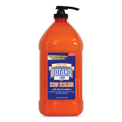 Boraxo® Orange Heavy Duty Hand Cleaner, 3 L Pump Bottle, 4/Carton Liquid Soap - Office Ready