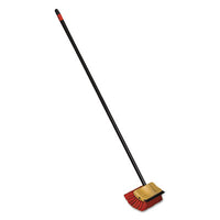 O-Cedar® Commercial Bi-Level Floor Scrub Brush, Red Polypropylene Bristles, 10