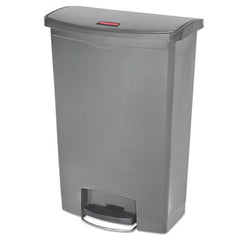Rubbermaid® Commercial Streamline® Resin Step-On Container, Front Step Style, 24 gal, Polyethylene, Gray