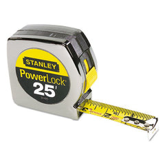 Stanley® Powerlock® Tape Rule, 1" x 25ft, Chrome/Yellow