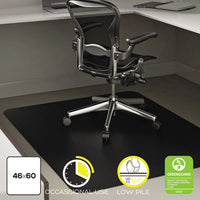 deflecto® EconoMat® Occasional Use Chair Mat for Commercial Flat Pile Carpeting, 46 x 60, Rectangular, Black Mats-Chair Mat - Office Ready