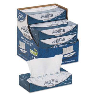 Angel Soft® ps Ultra® Facial Tissue, 2-Ply, White, 125 Sheets/Box, 10 Boxes/Carton Tissues-Facial - Office Ready