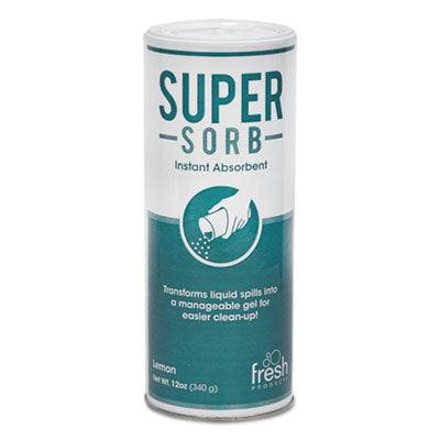 Fresh Products Super-Sorb Liquid Spills Absorbent, Lemon Scent, 720 oz, 12 oz Shaker Can Sorbents-Particulate/Powder - Office Ready